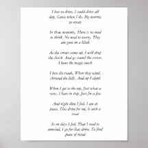 Poem about driving to find peace