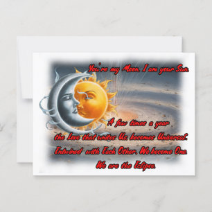Poem about Sun, Moon and Love on a   Postcard
