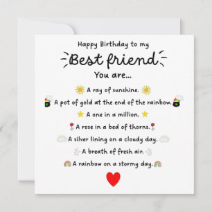 Poem Bestie Birthday Card