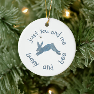 Poem Bunny Bee Bunnies Bees  Baby  Ceramic Tree Decoration