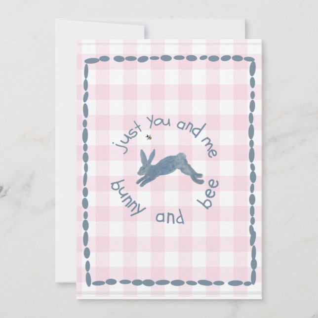 Poem Bunny Bee Bunnies Bees Baby  Invitation (Front)