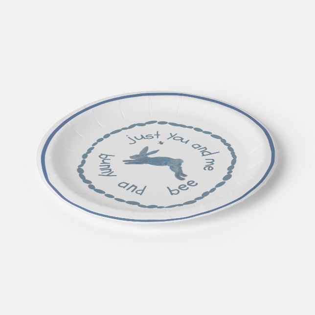 Poem Bunny Bee Bunnies Bees Baby Paper Plate (Angled)