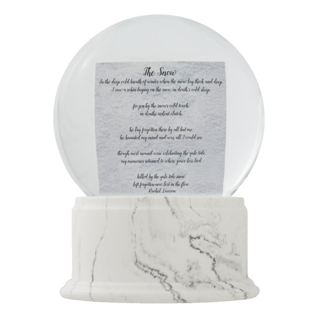 Poem by me The Snow Snow Globe (Front)