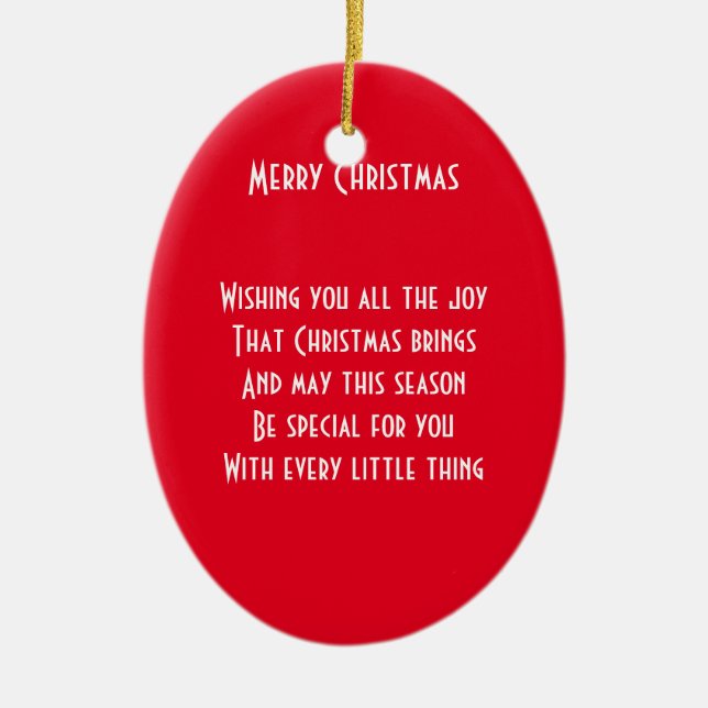 Poem Ceramic Tree Decoration (Front)