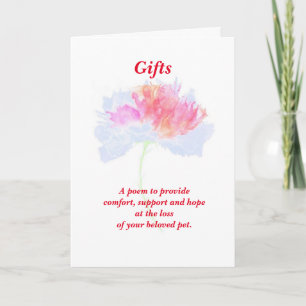 Poem: Female Pet Loss Sympathy FL Folded Card