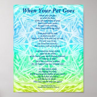 Poem: Female Pet Loss Sympathy YGB Poster Matte