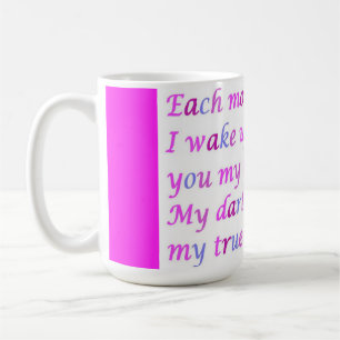 Poem for a loved one mixed colours fancy script    coffee mug