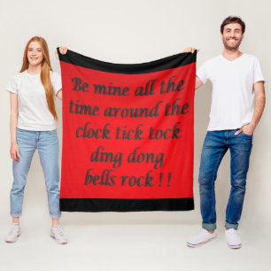 Poem for a loved one mixed colours fancy script fleece blanket