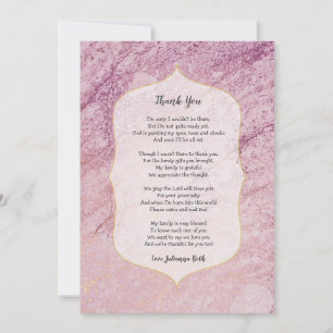 Poem girl baby shower thank you - rose gold card