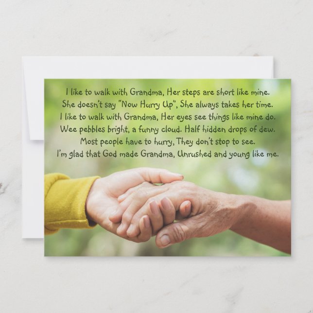 Poem Grandmother Grandma Grandchild Inspirational  (Front)