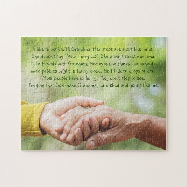Poem Grandmother Grandma Grandchild Inspirational Jigsaw Puzzle (Horizontal)