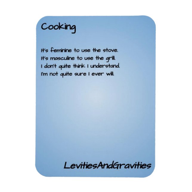 Poem Kitchen Magnet - Cooking (Vertical)