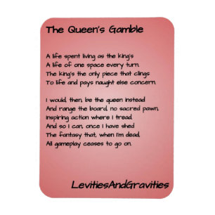 Poem Kitchen Magnet - The Queen's Gamble