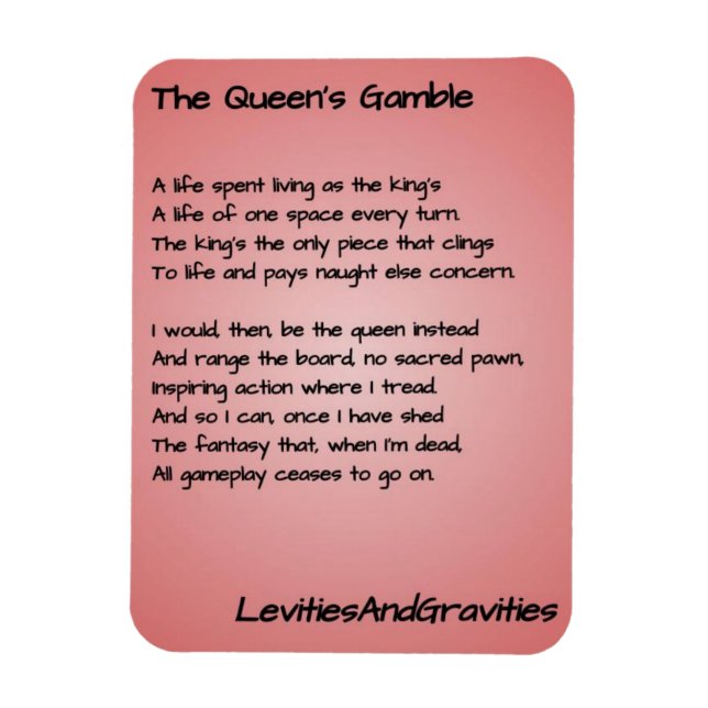 Poem Kitchen Magnet - The Queen's Gamble (Vertical)