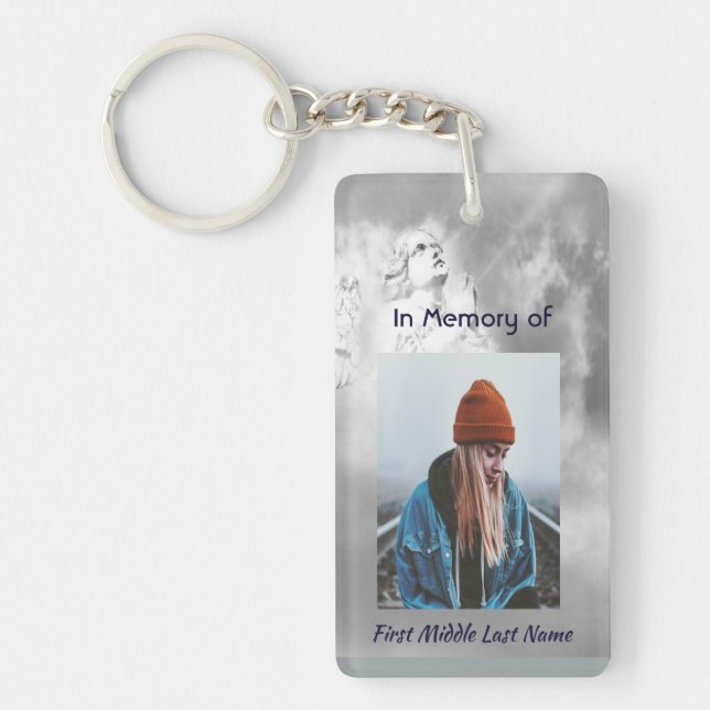  Poem Memorial Keepsake Angel Sky Clouds  Key Ring (Front)
