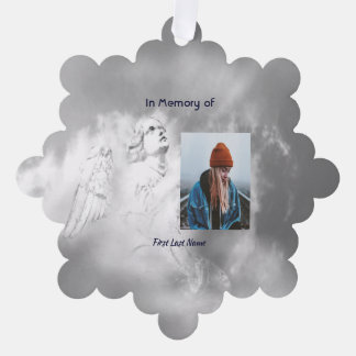 Poem Memorial Keepsake Angel Sky Clouds Tree Decoration Card