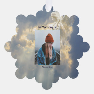 Poem Memorial Keepsake Angel Sky Clouds  Tree Decoration Card