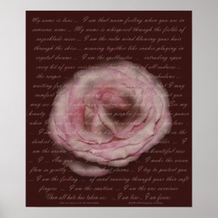 Poem "My name is love" Floral Print