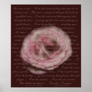 Poem "My name is love" Floral Print