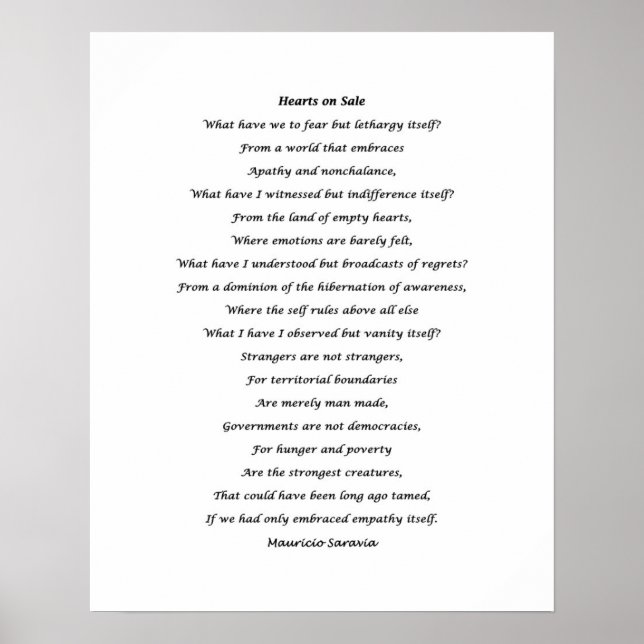 Poem on the wall poster (Front)