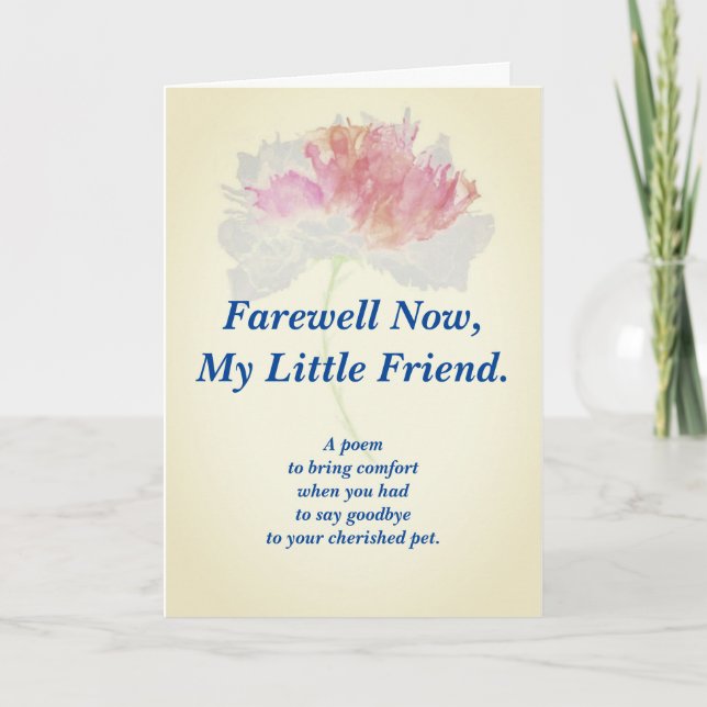 Poem: Pet Loss Sympathy FLST Folded Greeting  Card (Front)