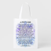 Poem Pet Tribute To Owner (Reusable Grocery Bag)
