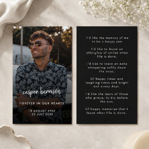 Poem Prayer Card Funeral Photo Memorial Keepsake