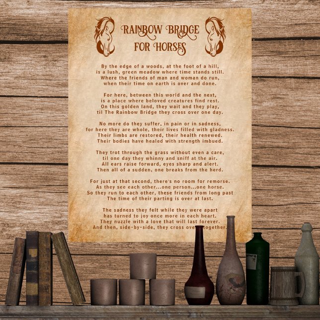 Poem Rainbow Bridge for Horses Sympathy Poster (Creator Uploaded)
