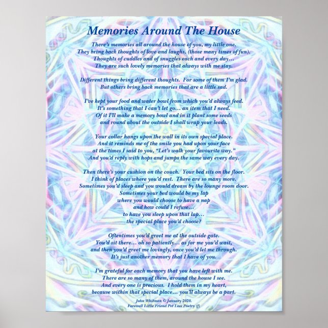 Poem: Special Memories Of A Pet, PBP, Poster Matte (Front)