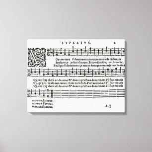 Poem to music by Jean Antoine de Baif Canvas Print