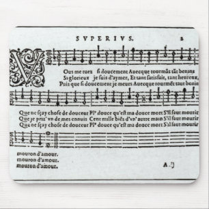 Poem to music by Jean Antoine de Baif Mouse Mat