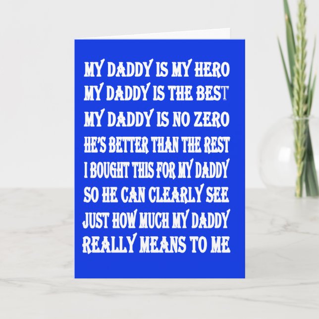 Poems for Daddy on Father's Day Card (Front)