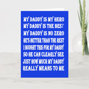 Poems for Daddy on Father's Day Card