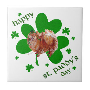 Poeranian St Patrick's Day Tile