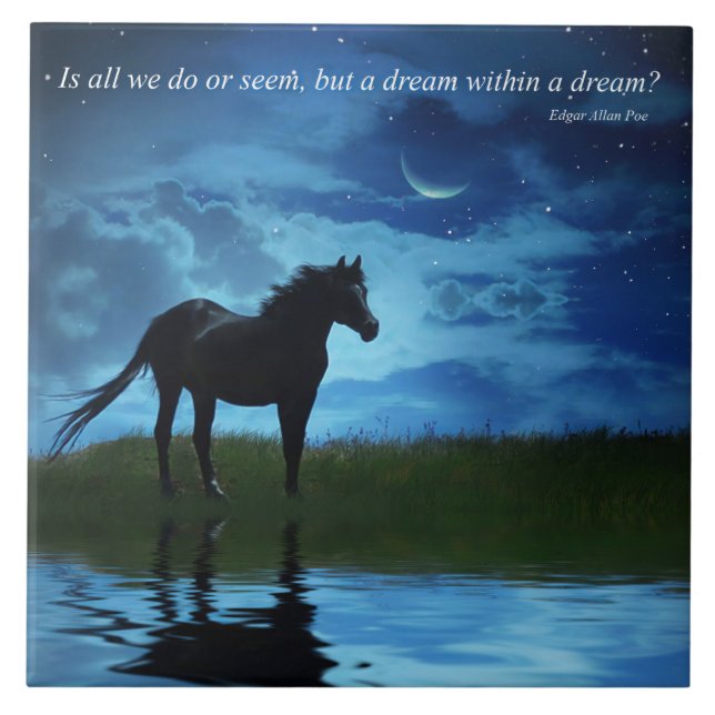 Poe's A Dream Within A Dream with Horse and Sky Ce Tile (Front)