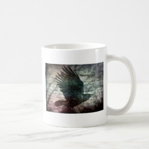 Poe's Grunge Raven With Colourful Background Coffee Mug