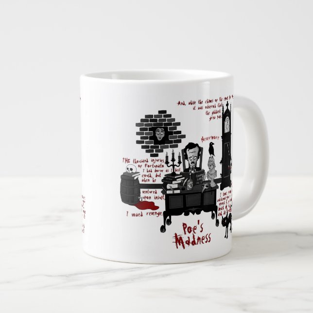 'Poe's Madness' (Version 2) Mug (Front Right)