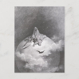 Poe's Raven Dreaming Dreams Print Postcard