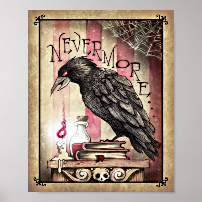 Poe's Raven Nevermore Poster (Front)