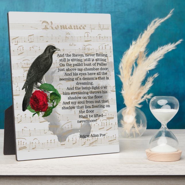 Poe's The Raven Collage Tabletop Plaque (Side)