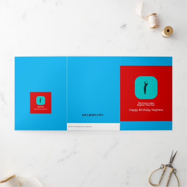 Poet Calwell Lee Birthday Tri-Fold Holiday Card (Outside)