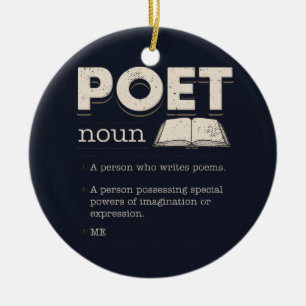 Poet Definition Funny Laureate Novelty Ceramic Tree Decoration