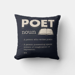 Poet Definition Funny Laureate Novelty Cushion