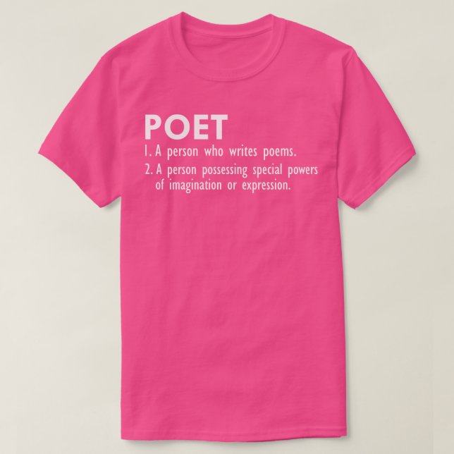 Poet Definition w T-Shirt (Design Front)