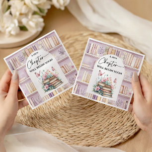 Poetcore New Chapter Girl Pink Book Baby Shower Napkin