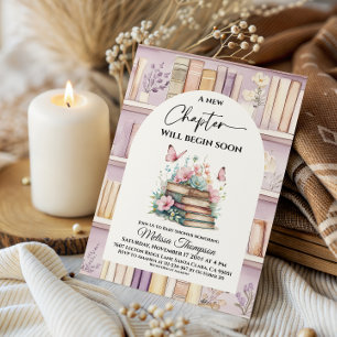 Poetcore New Chapter Pink Girl Book Baby Shower Invitation