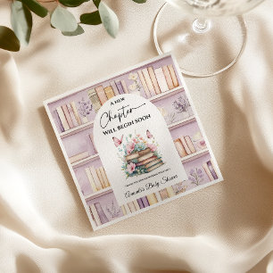 Poetcore New Chapter Pink Girl Book Baby Shower Napkin
