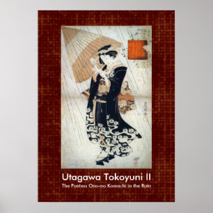 Poetess in the Rain Japanese Art Poster