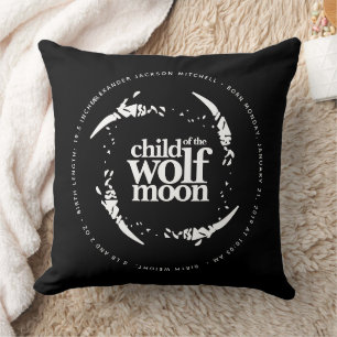 Poetic Born Under a Wolf Moon Claws Cushion