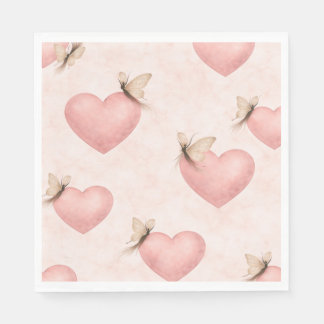 Poetic Butterfly Form - Heart Paper Napkins